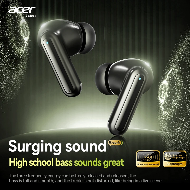 سماعات رأس بلوتوث لاسلكية داخل الأذن من Acer Anc لتقليل الضوضاء النشط ومكالمات عالية الدقة وصوت دولبي المحيطي وسعة بطارية عالية وعمر بطارية طويل وألعاب الموسيقى بدون تأخير مناسبة للاستخدام الرياضي والجري واللياقة البدنية #2