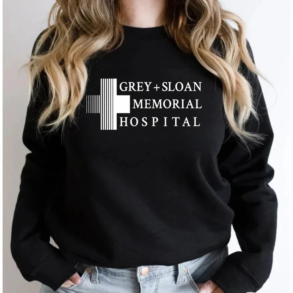 Grey + Sloan Memorial Hospital Unisex Sweatshirts Grey\'s Anatomy TV Show Hoodies Streetwear Women Top Casual Pullovers Hoodie