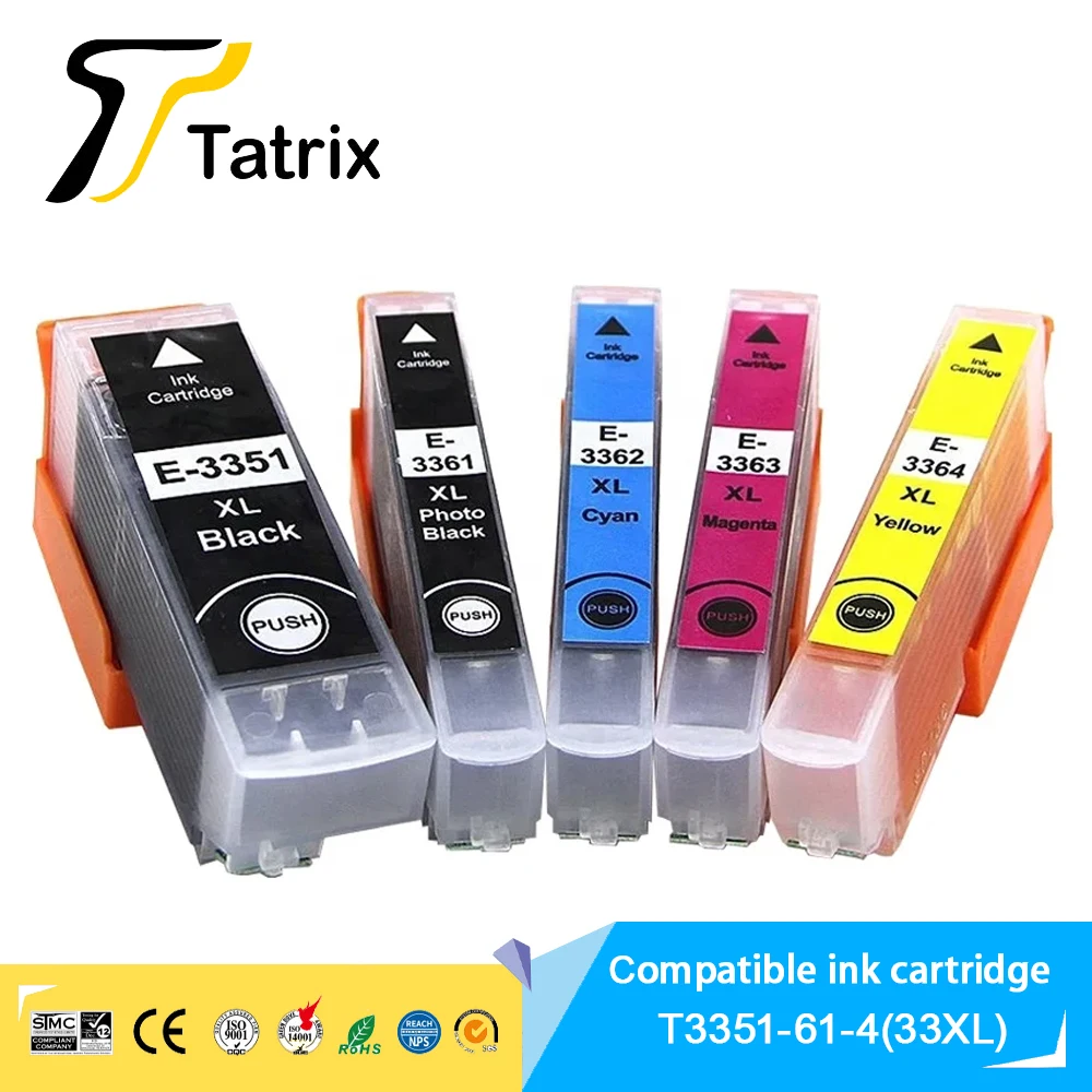

Tatrix Comepatible for EPSON 33XL T3351 Ink cartridge for Expression Premium XP 530 630 640 635 645 830 900 Printer