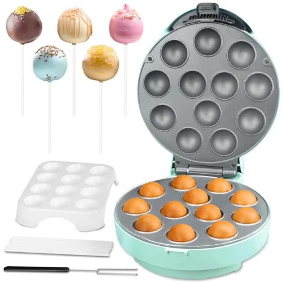 Máquina para Hacer Cake Pops con Soporte, Palitos y Herramienta para Pinchear, Capacidad para 12 Cake Pops, Color Aguamarina