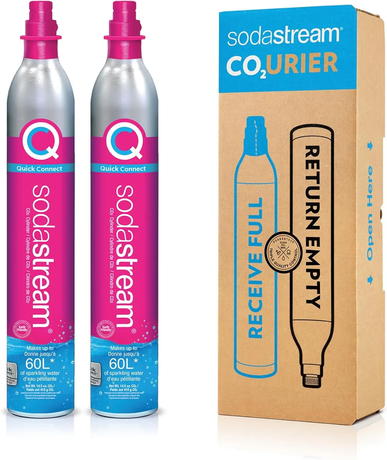 

CO2 Gas Refill Pack - 2 Cylinders, Pink CQC System - Use box to return your empty cylinders and earn an .com Gift Card