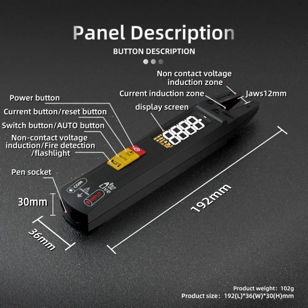 BSIDE U0 True RMS Digital Clamp Meter Automatic Range Fork DC AC Smart Multimeter Home High Precision Multimeter Clamp