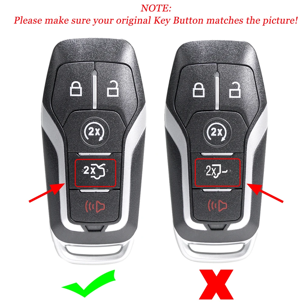 OHMSEN Chiave A Distanza Senza Chiave Fob Uncut Borsette Caso 5 Pulsante Per Ford Mustang Explorer Edge Fusion Lincoln MKC MKX MKZ 2013-2018