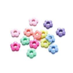 20/40Pcs Colorful Acrylic Solid Hollow Flower Beads Loose Spacer Beads for DIY Jewelry Necklaces Bracelet Making Accessories