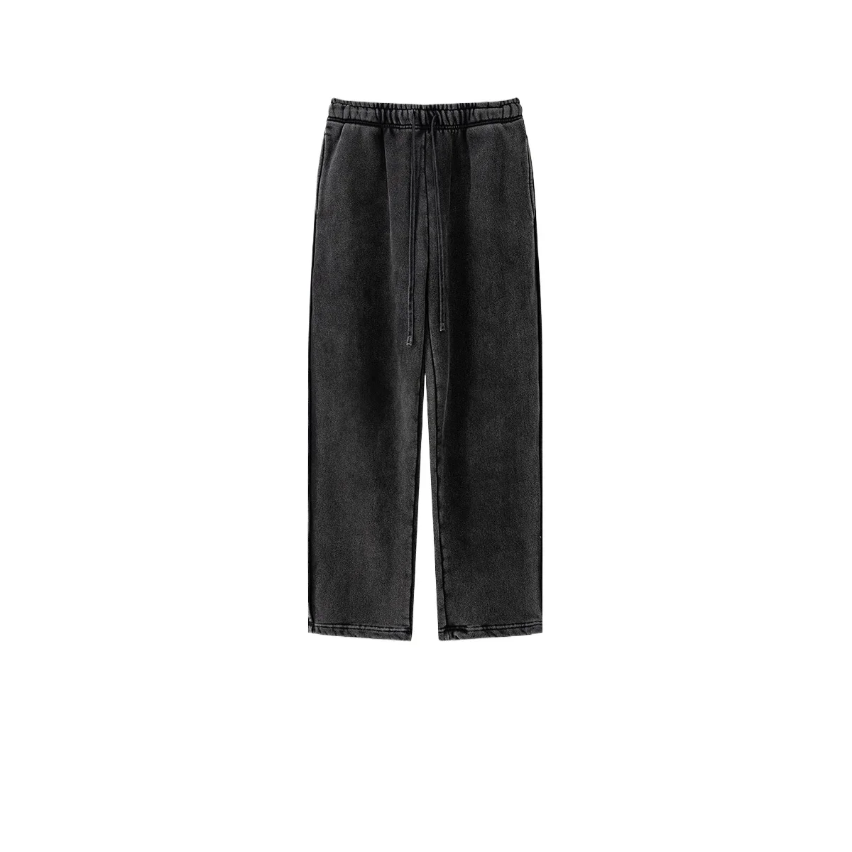 Pantalones de chándal rectos de terciopelo retro lavados deportivos neutros de poliéster y algodón 332G para hombre con logotipo personalizado 2024 Otoño e Invierno