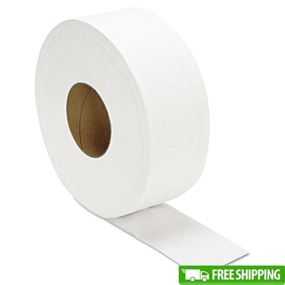 

Jumbo Toilet Paper 2-Ply Septic Safe 1000ft 12 Rolls Smooth Absorbent Extra Large High Traffic Restrooms