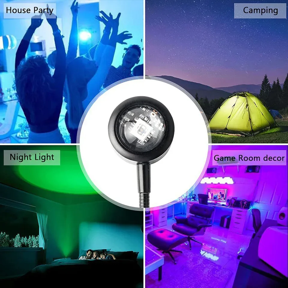 Drop Shipping USB Sunset Lamp LED Without Choice Mark Rainbow Neon Night Light Projector Photography Wall Atmosphere Lighting