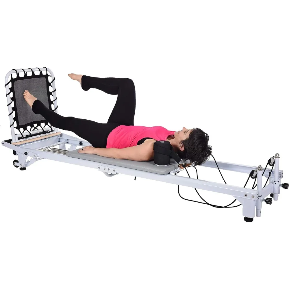 Precision Series Pilates Reformer Machine with Wheels for Toning Home Exercise Workouts, Improve Body Balance, and Stamina