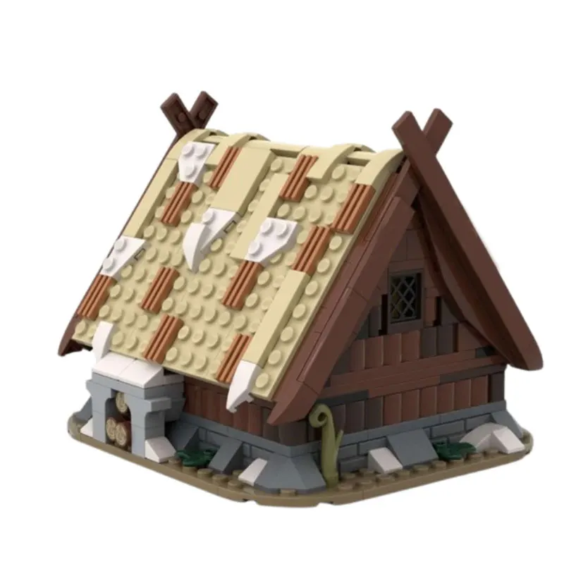 

In-stock new product: MOC 428-piece Medieval Viking Wooden House Small Particle Building Blocks Educational Toy Model Gift Set O