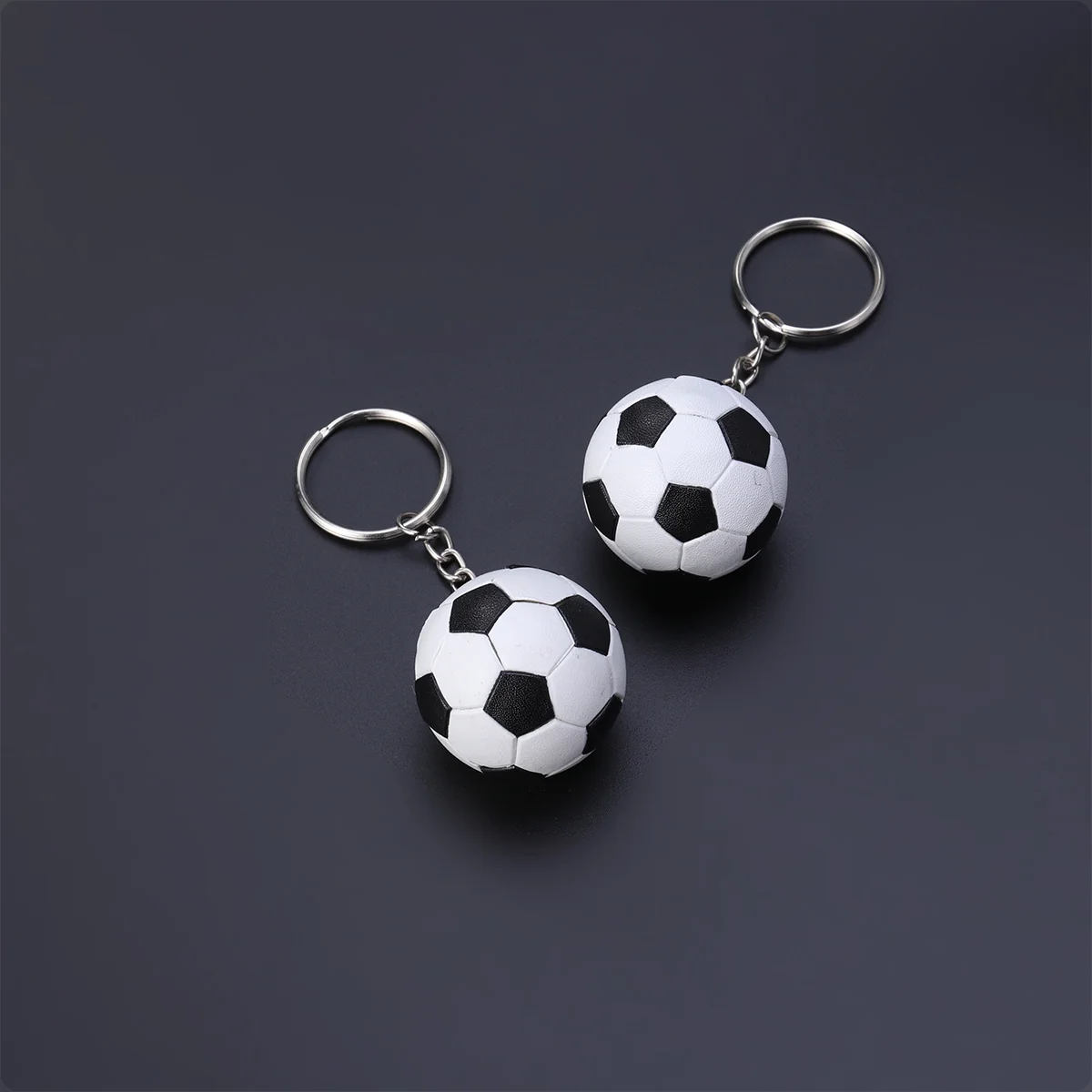 

2PCS Football Keychain Creative Metal Key Black Soccer Chain Gift Family Friends Birthday Valentine Christmas Party