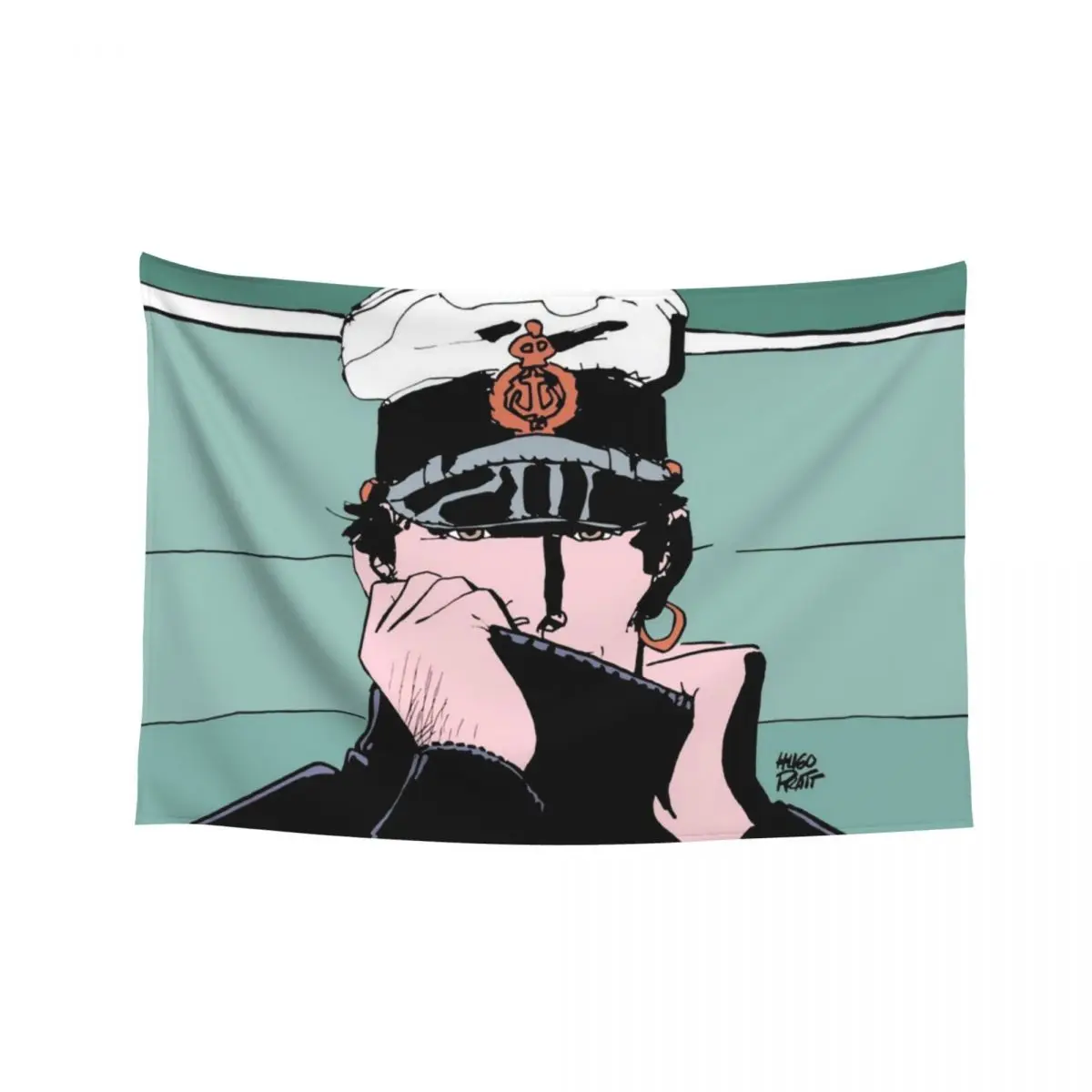 

Corto Maltese in a sweater Tapestry Funny Room Decoration Aesthetic Aesthetic Room Decor Korean Tapestry