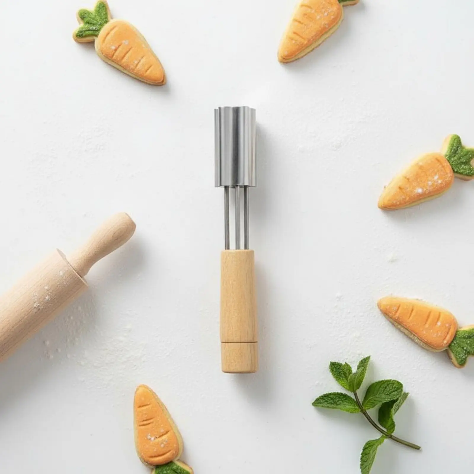 Stainless Steel Pastry Stamp Long-Lasting Stainless Steel Food Press Fruit Shape Cutter Easy to Use Baking Tool view 2