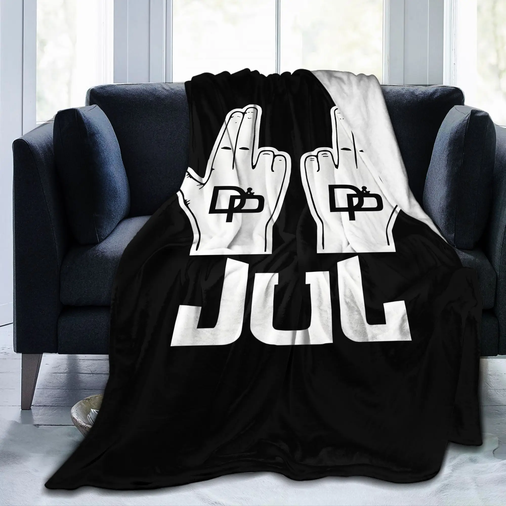 Custom Ultra-Soft Fleece Jul Rapper  Throw Blanket Warm Flannel Hand Gesture Blankets for Bedding Office Couch Quilt