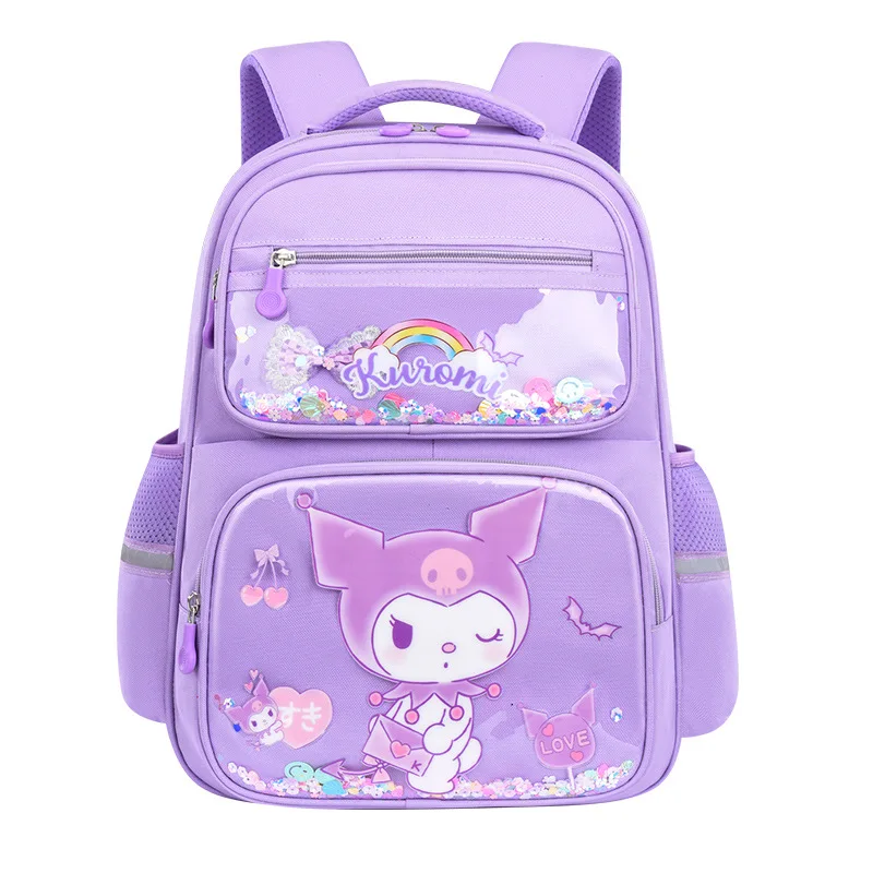 Sanrios Child Backpack Cartoon New Student Bag Cute Kuromi Cinnamoroll Girl Backpack Ridge Protection Breathable Water Proof