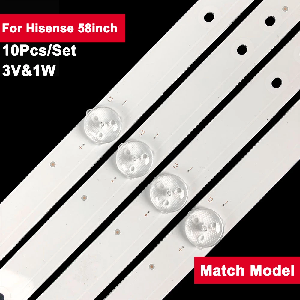 594mm 3V TV  Backlight Strip For Hisense 58inch SVH580A01_5LED_REV06 10Pcs/Set Led Bar Light LED58EC320A 60UE20A LED58K220