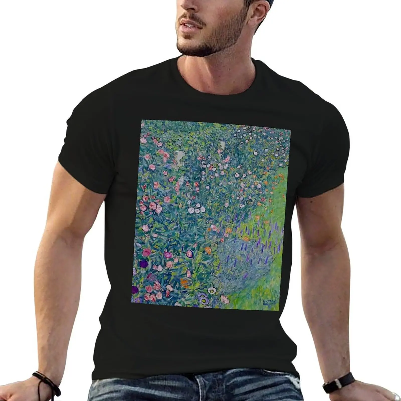 

Italian Garden by Gustav Klimt - Art Nouveau Symbolism T-Shirt man t shirts for men casual anime t shirts for man T-Shirt