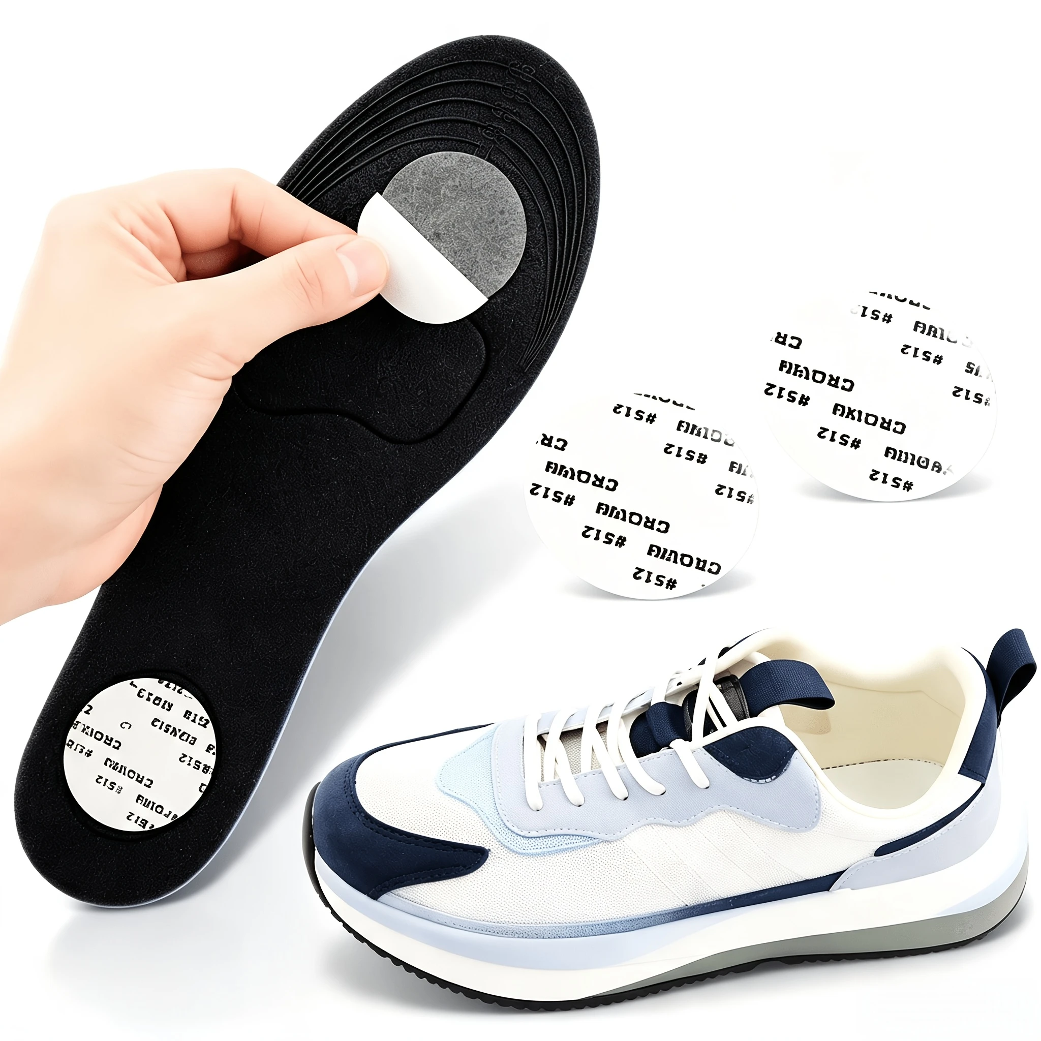 Anti-Slip Insoles Self-Adhesive Double-Sided Shoe Liners Ensure Secure Fit Suitable for Running Sports Shoes And Casual Shoes