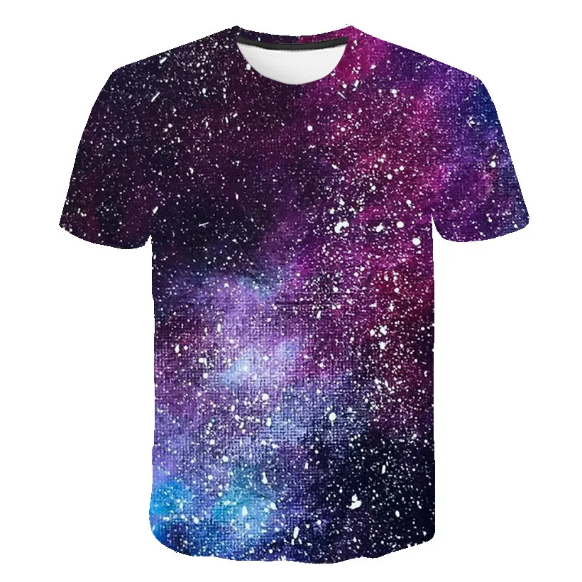 Galaxy Space 3D Print T-shirt Fashion Streetwear Men Woman O-Neck Casual T Shirts Summer Oversized Harajuku Tees Kids Funny Tops