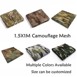 300D Camouflage Burlap Mesh Fabric Sun Shelter Shade Camo Net Garden Fence Decoration Outdoor 1.5M Wide Awning Cover