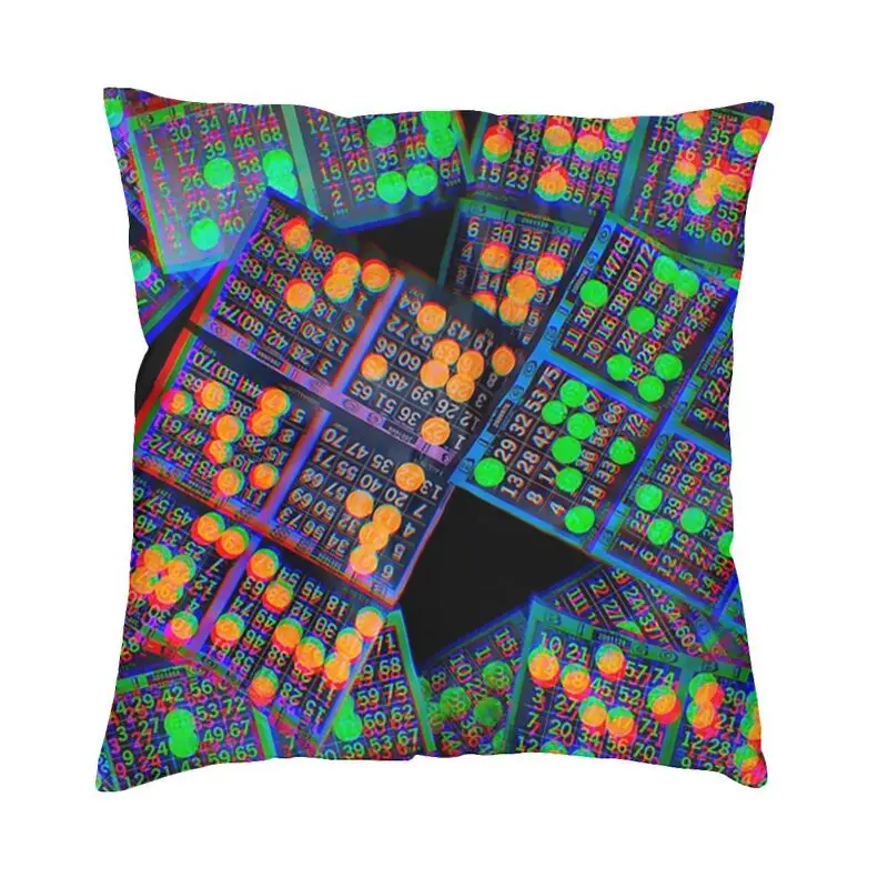 Fashion Bingo Paper Game Cushion Covers 40x40 Velvet Pillow Case for Car Square Pillowcase Decoration