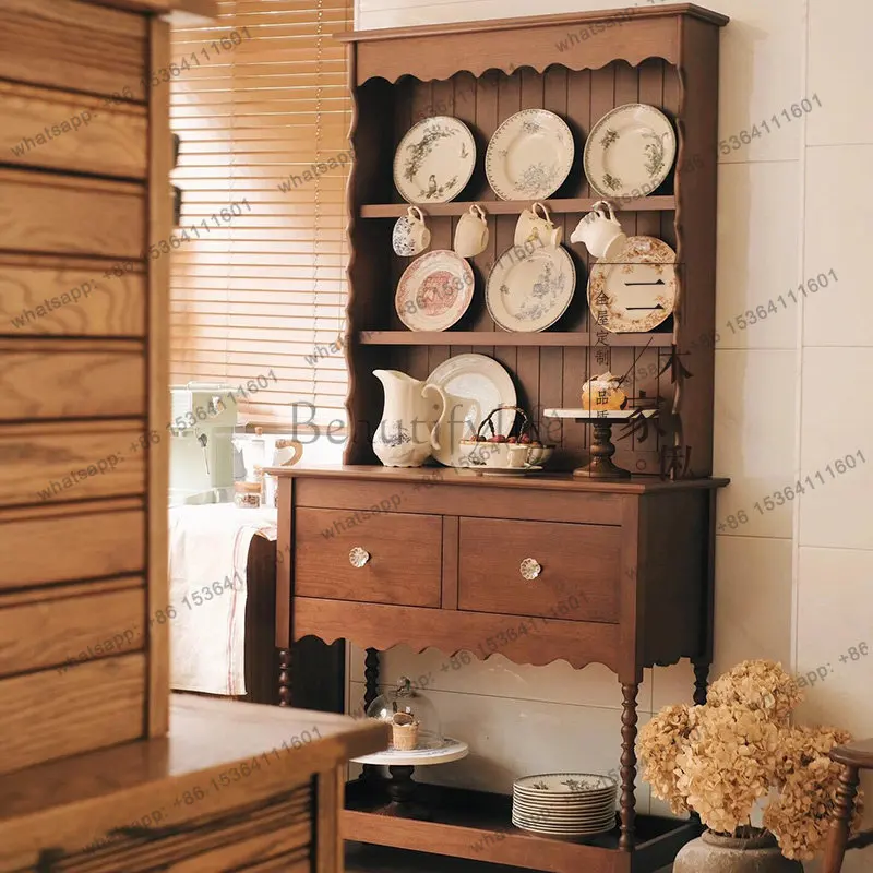 

French retro dining side cabinet medieval storage storage decorative wine cabinet can be customized