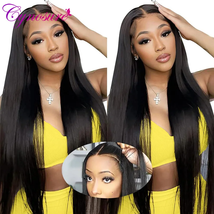 Cynosure Hair Human Hair Ready To Wear Straight Glueless Preplucked Ready To Go Wigs 8X5 HD Lace Front Wigs PreCut Lace