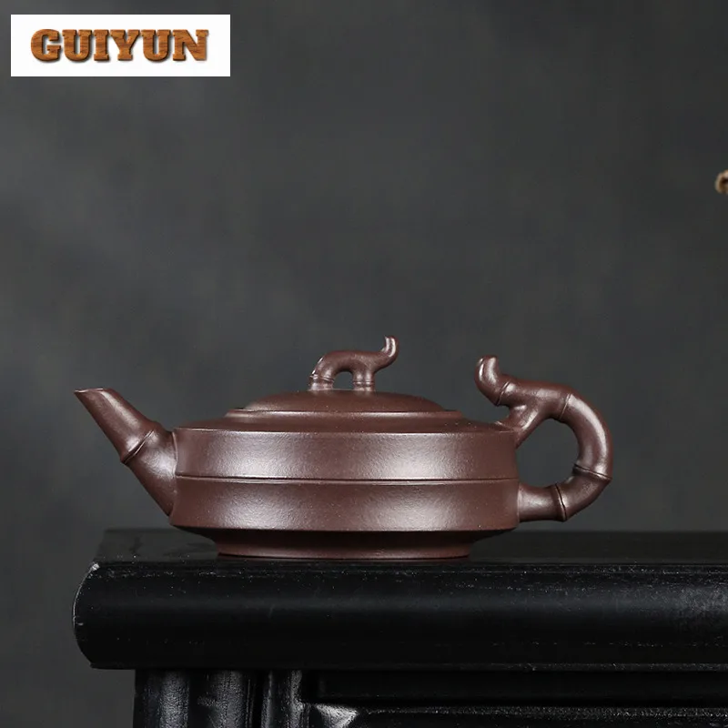 320ml Boutique Yixing Purple Clay Teapots Handmade Be As Lucky As Desired Pot Raw Ore Purple Mud Kettle With Filter Zisha Teaset