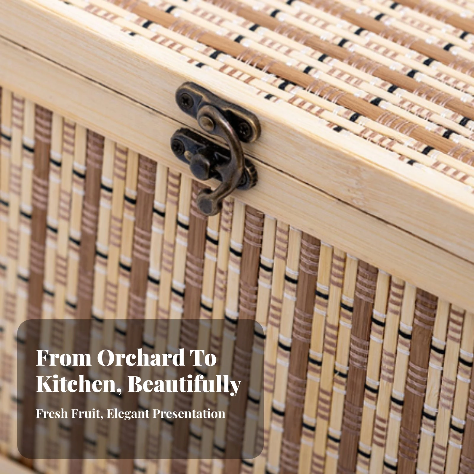Bamboo Basket with Lid Natural Bamboo Gift Box with Clasp Woven Basket with Handle Decorative Organizer Long-Lasting for Gifting
