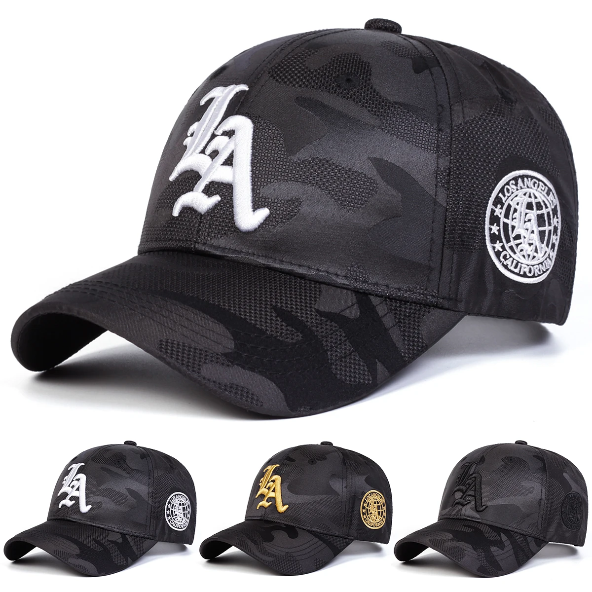 للجنسين القوطية LA إلكتروني التطريز قبعات البيسبول ربيع الخريف في الهواء الطلق قابل للتعديل قبعات عادية واقية من الشمس قبعة قبعة رياضية