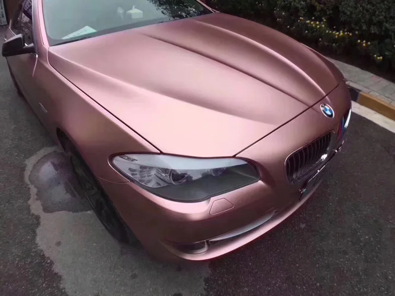 

Highest Quality Matte Pearl Metallic Rose Gold Vinyl Car Wrap Roll Adhesive Film Wrapping with Air Release Bubble