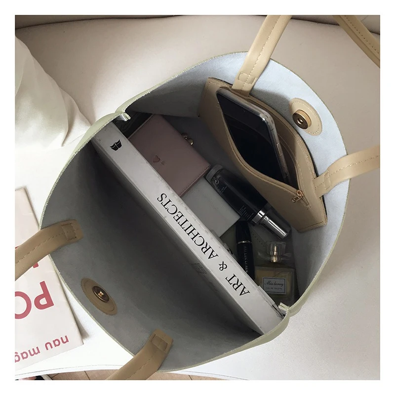 여자의 PU 가죽 토트 백 간단한 어깨 메신저 가방에 대 한 대용량 다목적 핸드백 크로스 바디 가방