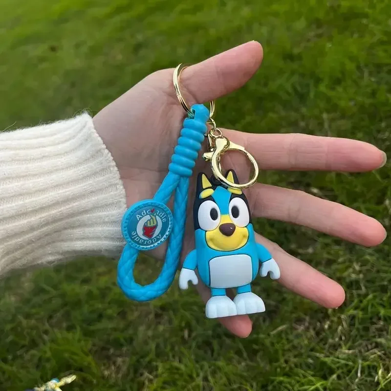 New Cartoon Bluey Family Doll Creative Car Chain Keychain Bag Pendant Couple Exquisitesmall Gift Children Backpack Pendant Gifts