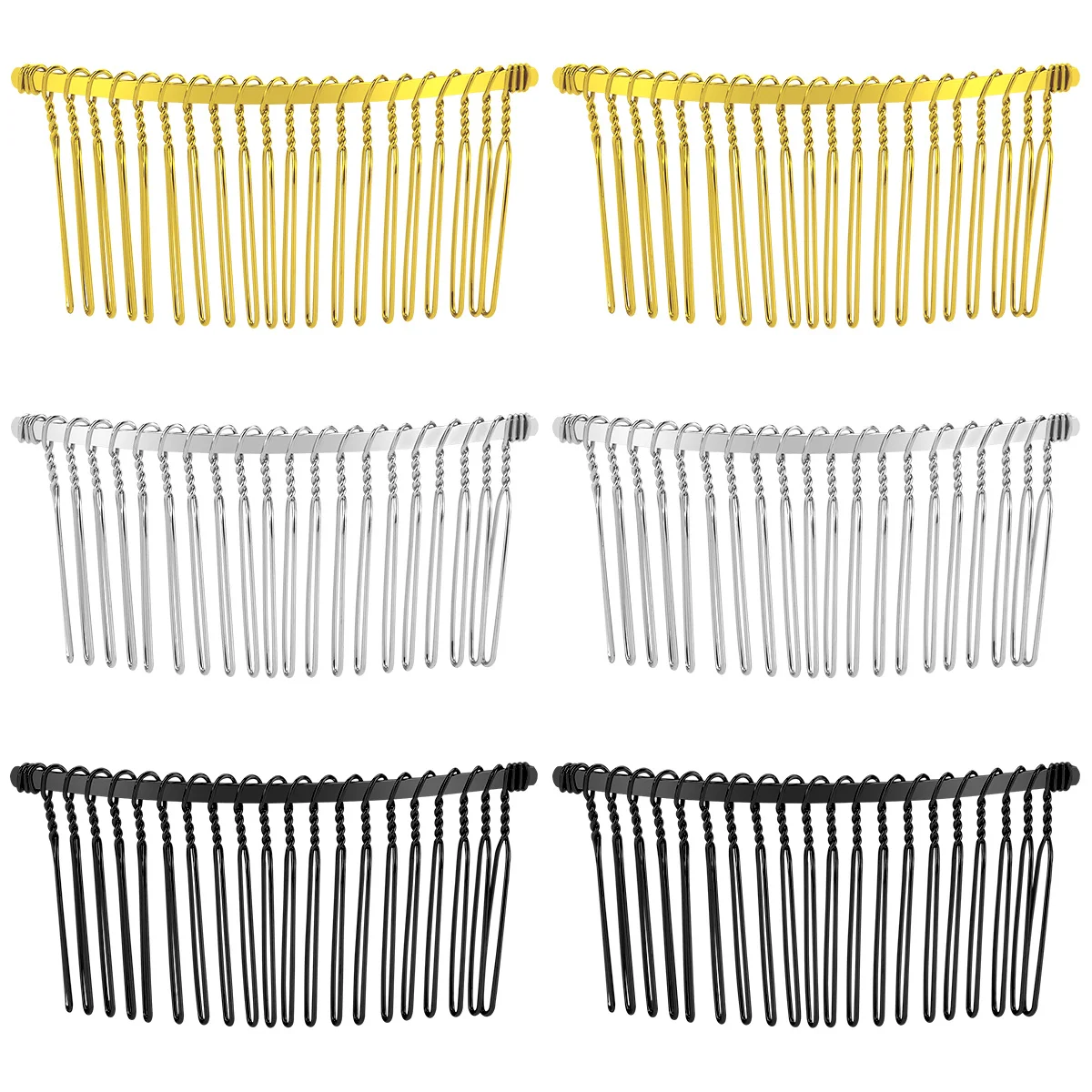 

12Pcs Hair Comb Clip Set Metal Wire 20 Teeth Durable Rust Resistant for Bridal Wedding Party Prom Hair Accessory