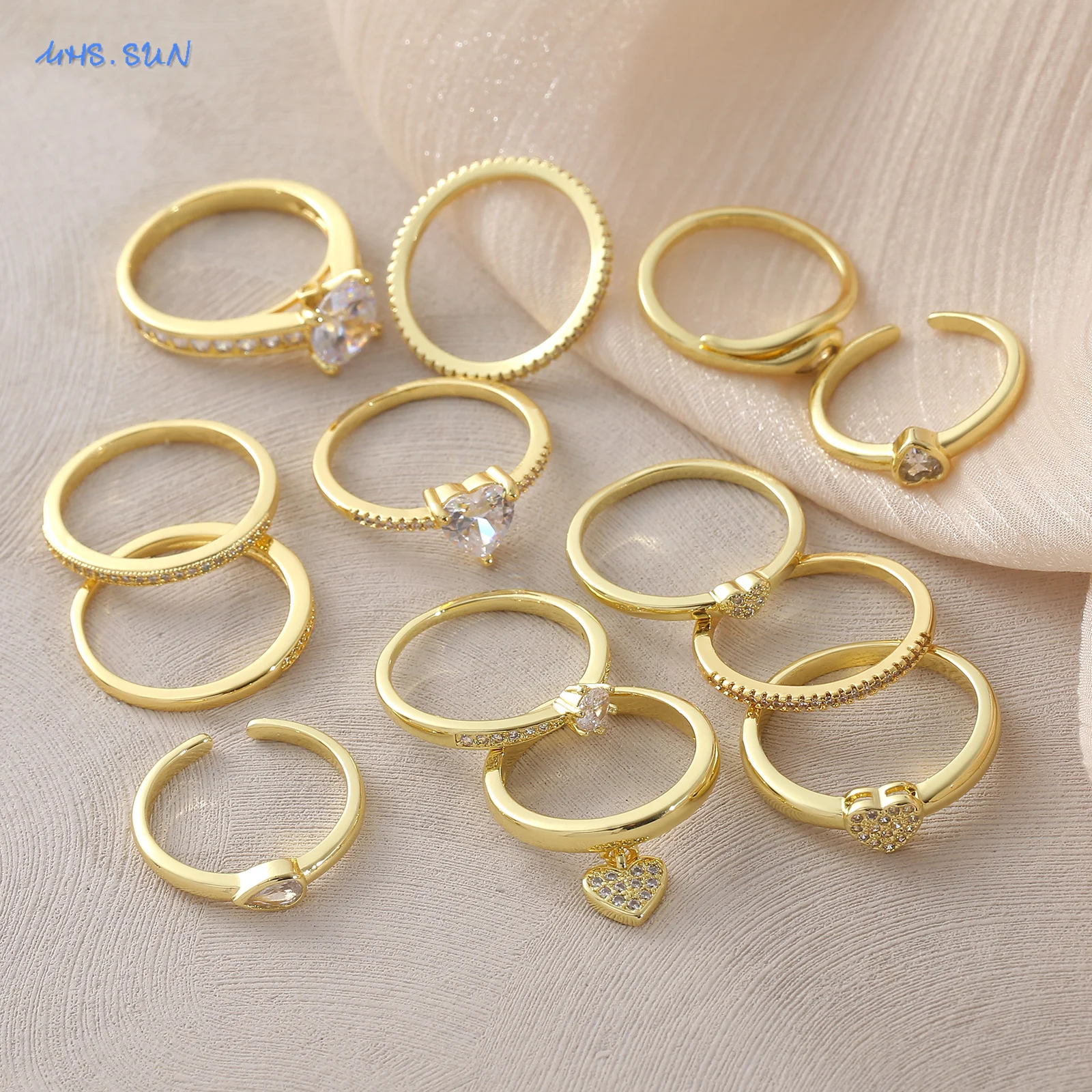 MHS.SUN New Minimalist Thin Rings for Women Exquisite Wedding Brilliant AAA Zircon High Quality Female Finger Ring Jewelry Gift