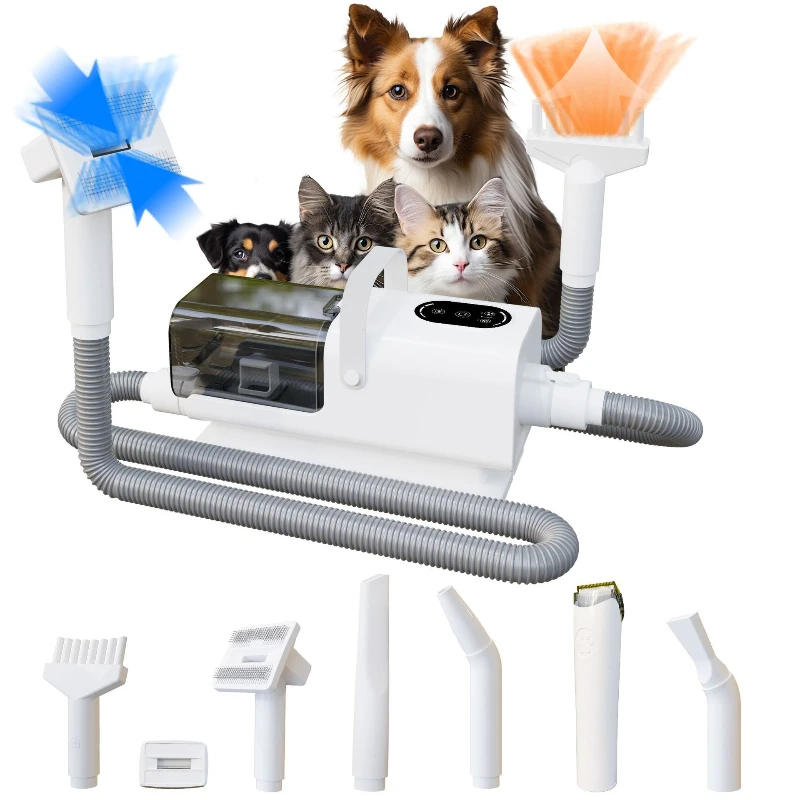 

Krypton Gold Pet Hair Suc tion Machine Electric Vacuum Cleaner For Cats And Dogs Blow Suction Shaving Hair Trimmer Care Tool