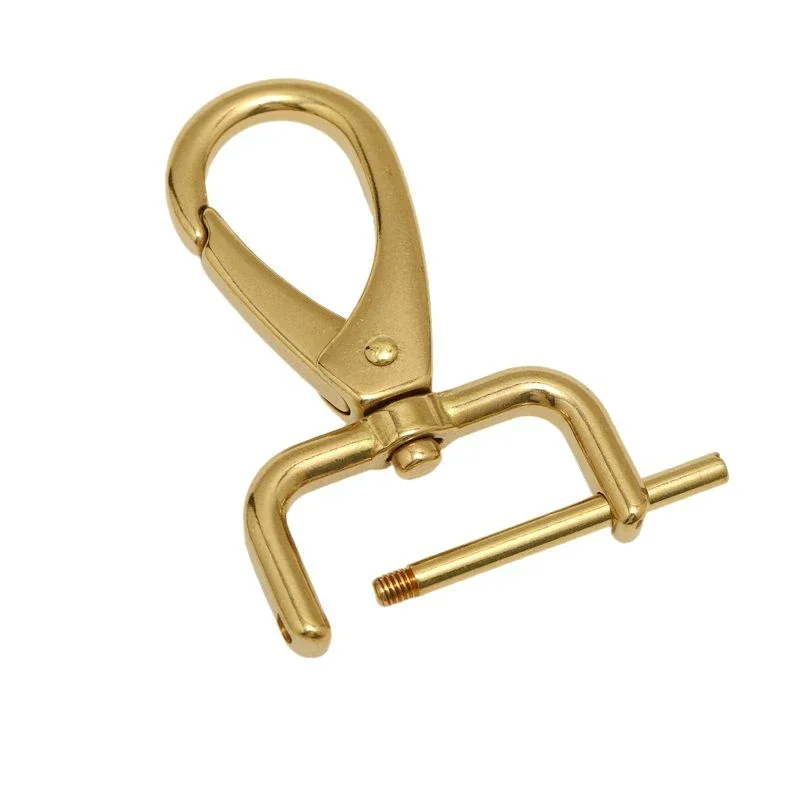 1piece Brass Snap Hook Carabiner Detachable Trigger Clip Lobster Clasp Buckle Bag Parts Strap Webbing DIY Accessories