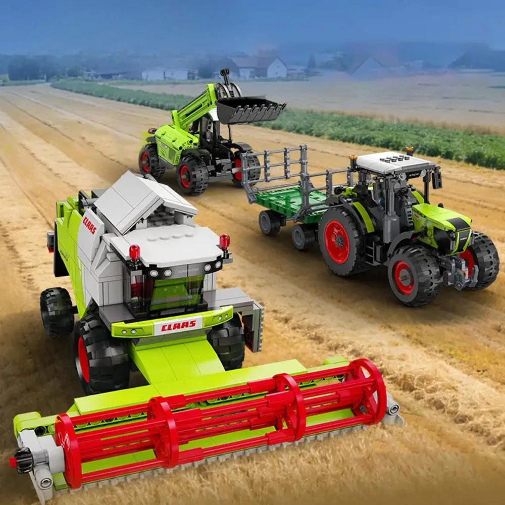 401PCS Technical Mini Agricultural Ioader Building Bricks Kits Excavator Bulldozer Model Bricks Educational Toys Kids Adult Gift