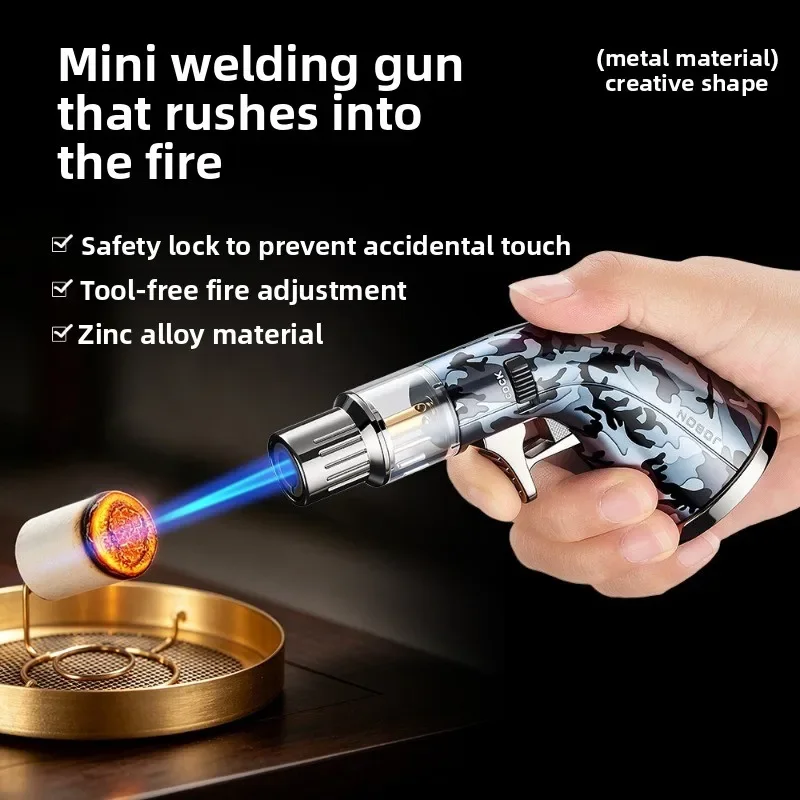 New Lighter with High Temperature Resistance Direct Blue Flame High Firepower Metal Welding Gun Cigar Specific Accessories
