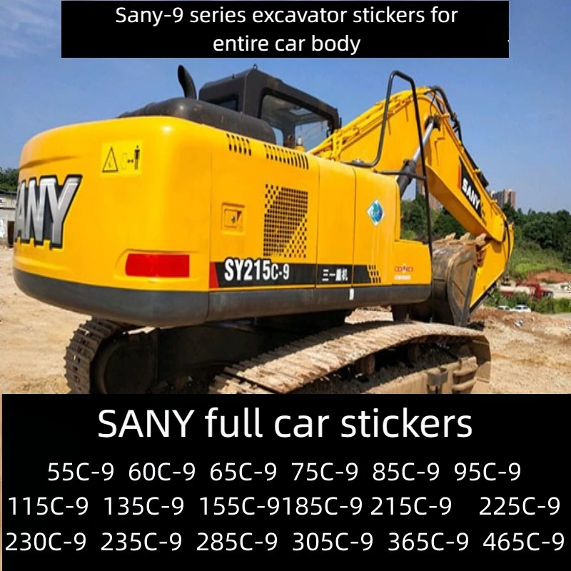 

SANY SY55 65 75 85 95 135 215 235 285 305 365C-9 Excavator Full Vehicle Stickers