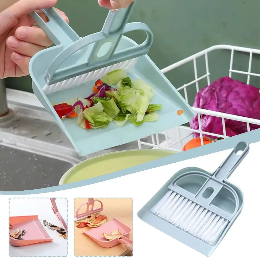 3Pcs Mini Desktop Cleaning Brush Keyboard Brush Nordic Color Desktop Mini Broom Dustpans Set Household Cleaning Tools