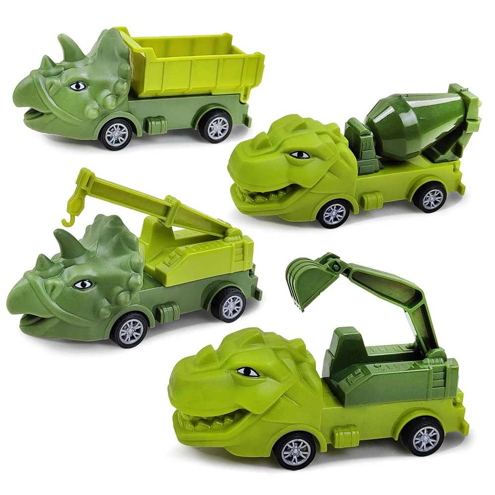 

4-6Pcs Mini Car Model Toy Pull Back Car Toys Engineering Vehicle Kids Dinosaur Cars Boy Toys Diecasts Toy for Children Gift