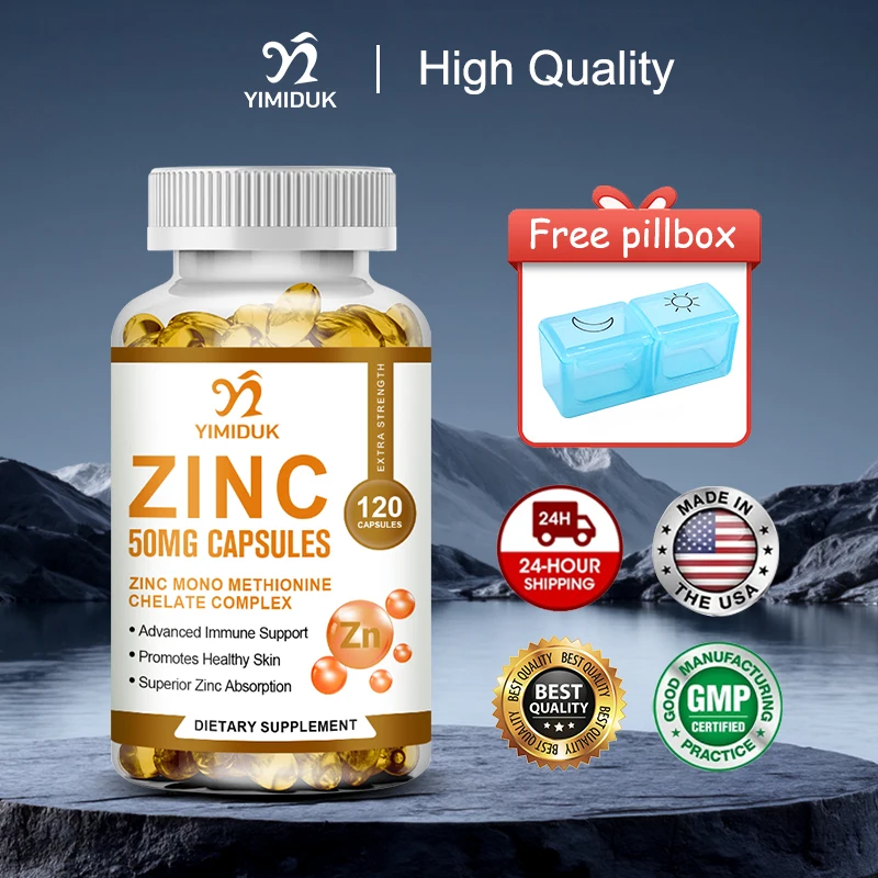 

Premium Zinc 50 Mg Supplement, Support Faster Uptake, Stronger Immunity & Metabolism, Skin Health & Healing, GMP Certified
