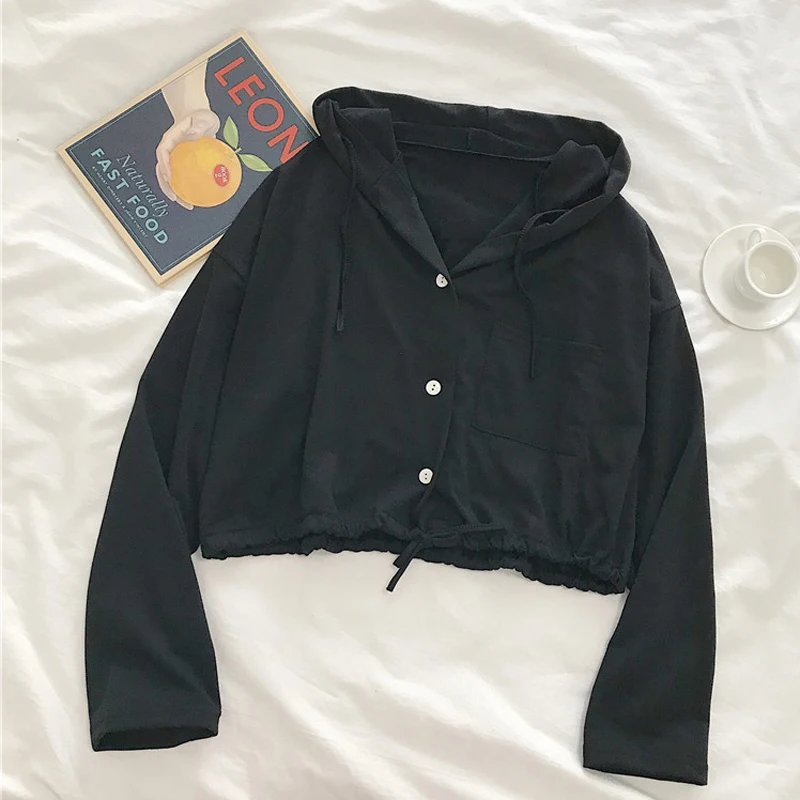 سترة نسائية فضفاضة للربيع والخريف سترة رفيعة نمط معطف قصير النسخة الكورية من القطن بأكمام طويلة مزخرفة برباط