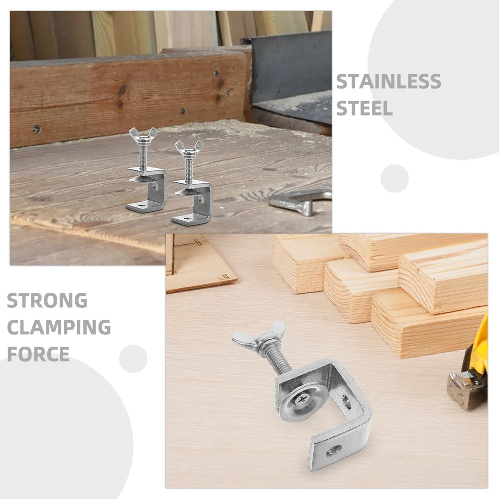 4Pcs Heavy Duty Mini Stainless Steel C Clamps Small U Clamps for Woodworking Mounting Craft Clamp C Clamp Metal U Bracket - view 6