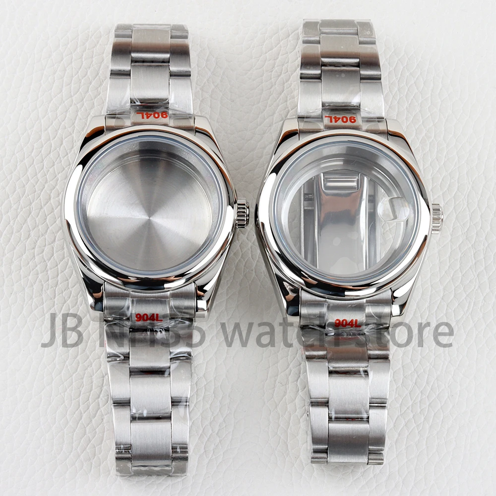 

36mm/39mm Watch Case 20mm Strap Set Solid 316L Stainless Steel for Datejust Seiko NH35 NH36 Automatic Movement 28.5mm Dial