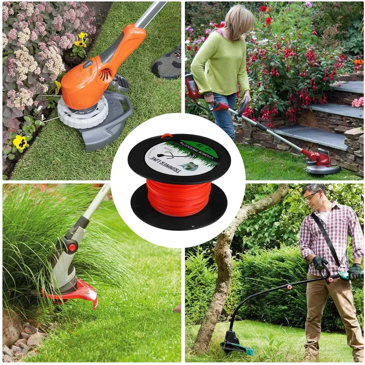Imagem -02 - Rodada Nylon Cord Wire String para Grass Trimmer Linha Corda Cut Strimmer Rolo 27 Milímetros