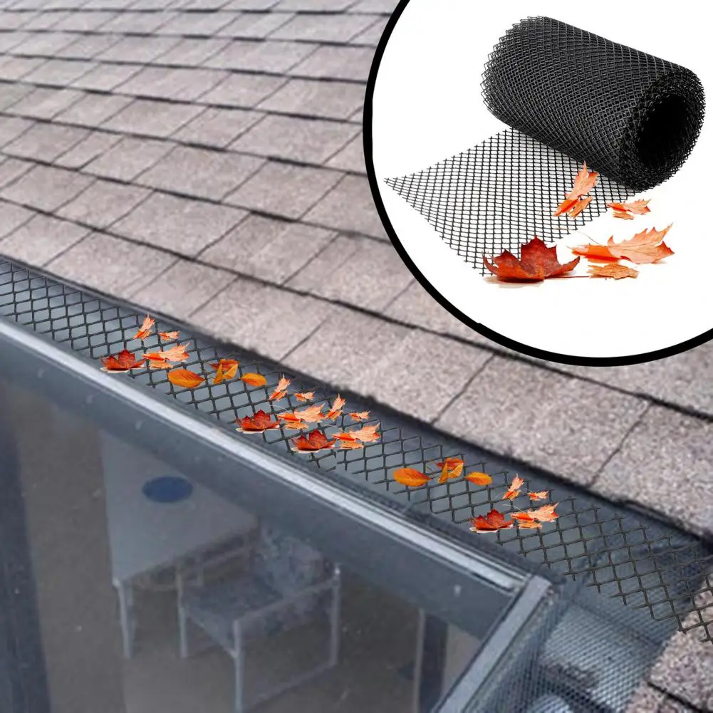 1 Roll Resizable Gutter Mesh Convenient Wear-resistant Long Lasting Convenient Drain Guard Mesh