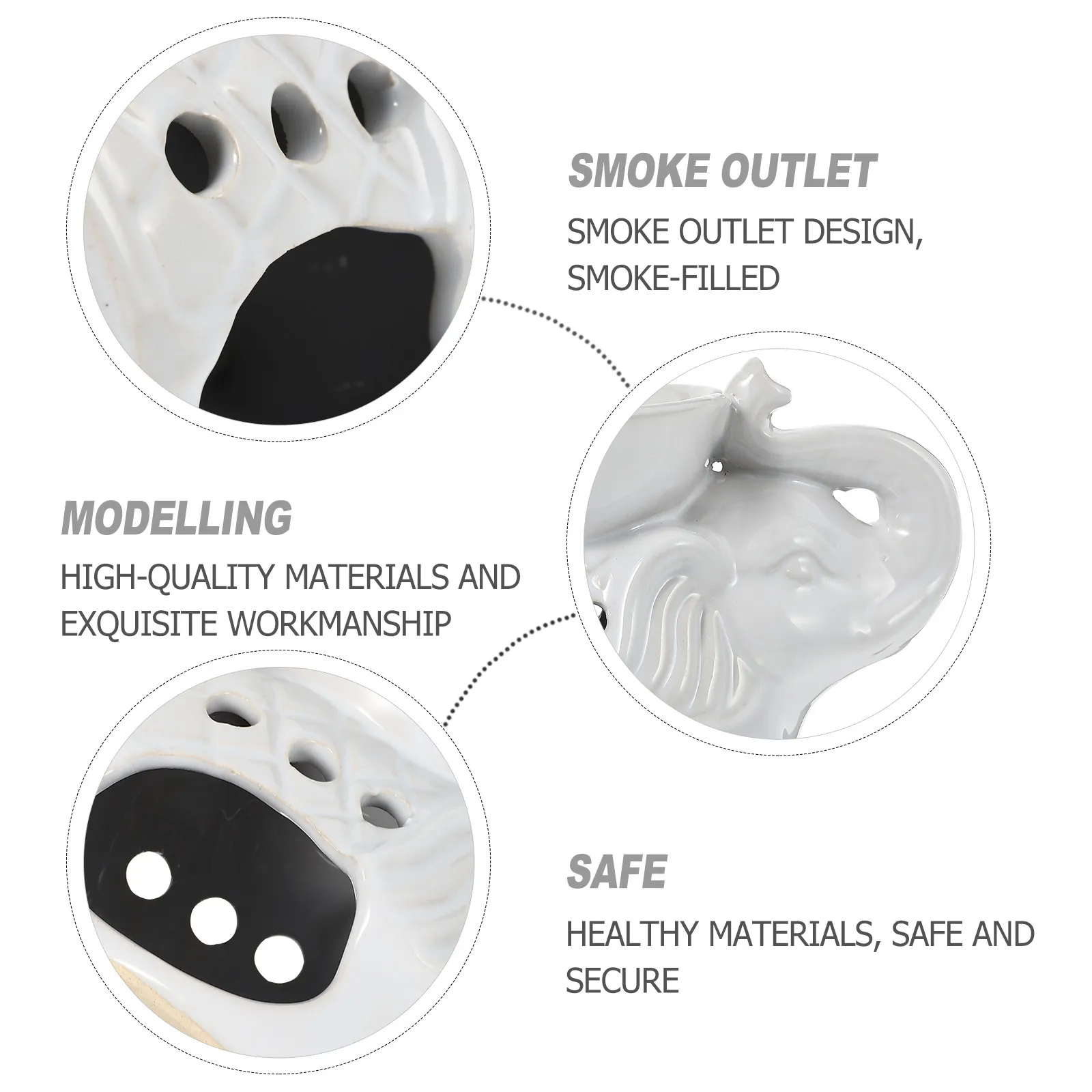 1Pcs Ceramic Aroma Burner Elephant Petal Shape Essential Oil Diffuser for Aromatherapy Yoga Studio Bedroom Home Decor Indoor Use