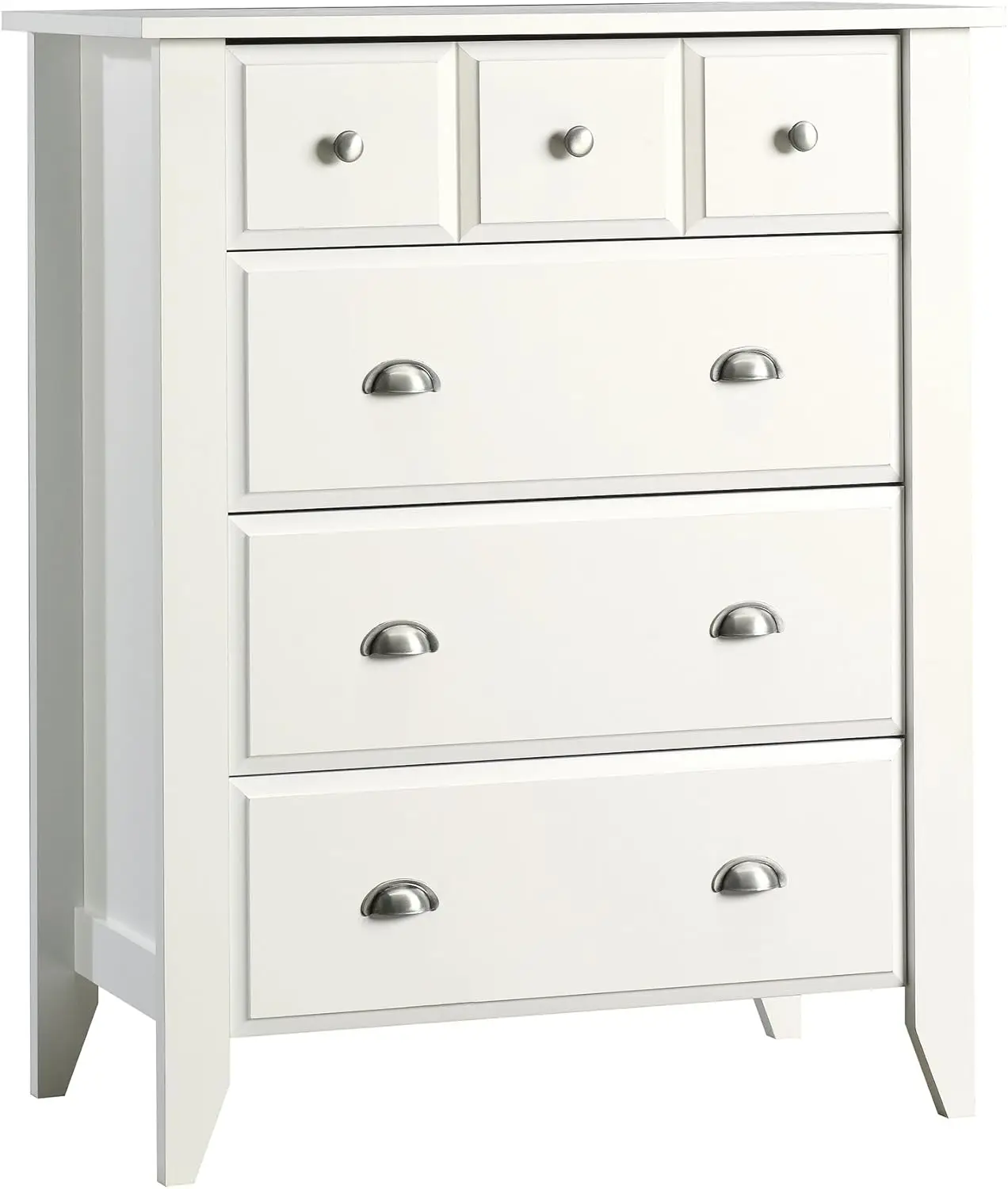 Sauder Shoal Creek 4-Drawer Dresser, L: 34.72 x W: 18.58 x H: 42.68, Soft White finish