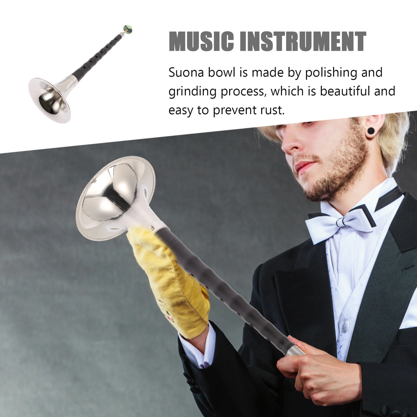 

1Set Suona Musical Instrument Beginner F Key Rosewood Professional Chinese Ethnic Wind Instrument Portable Lightweight